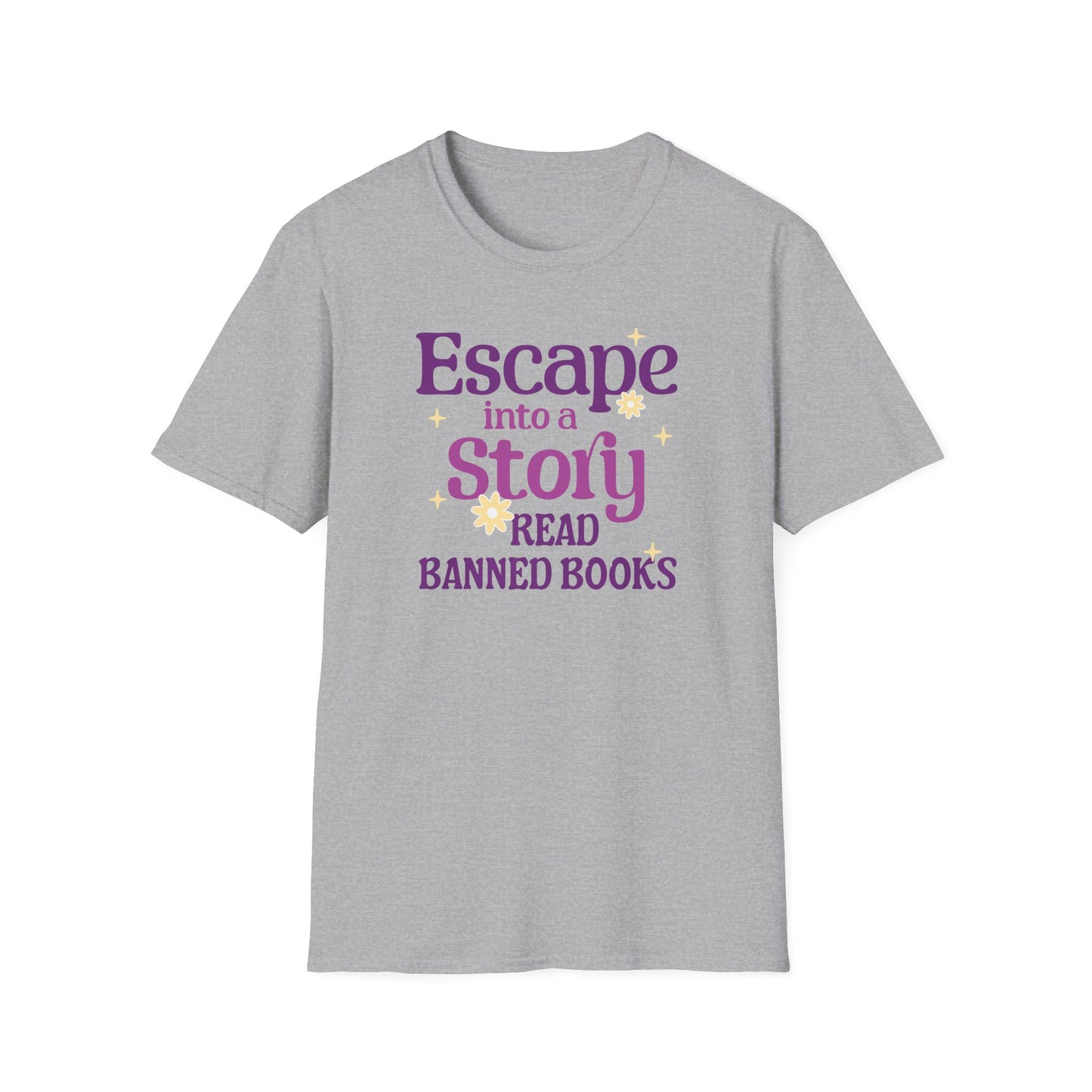 Escape into a Story, Read Banned Books T-Shirt